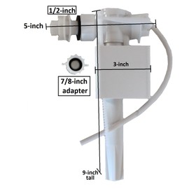 NuFlush Side Mount Toilet Tank Fill Valve Replacement 2 Pack - (Does not fit Delta Toilets)