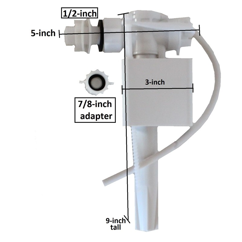 NuFlush Side Mount Toilet Tank Fill Valve Replacement 2 Pack