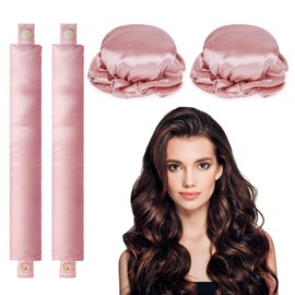 LOPHE Curls Without Heat, Pack of 4 Overnight Curls Hair Bands, Hair Sticks, Soft No Heat Ponytail Hairband, Curlers, Scrunchie Rollers, Magic Hairdresser Tools for Long Hair, DIY Styling