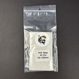 PVA SOLID BAGS - 6 SIZES - PACK QTY 50 - BEST VALUE FROM CARP KING (60MM X 100MM)