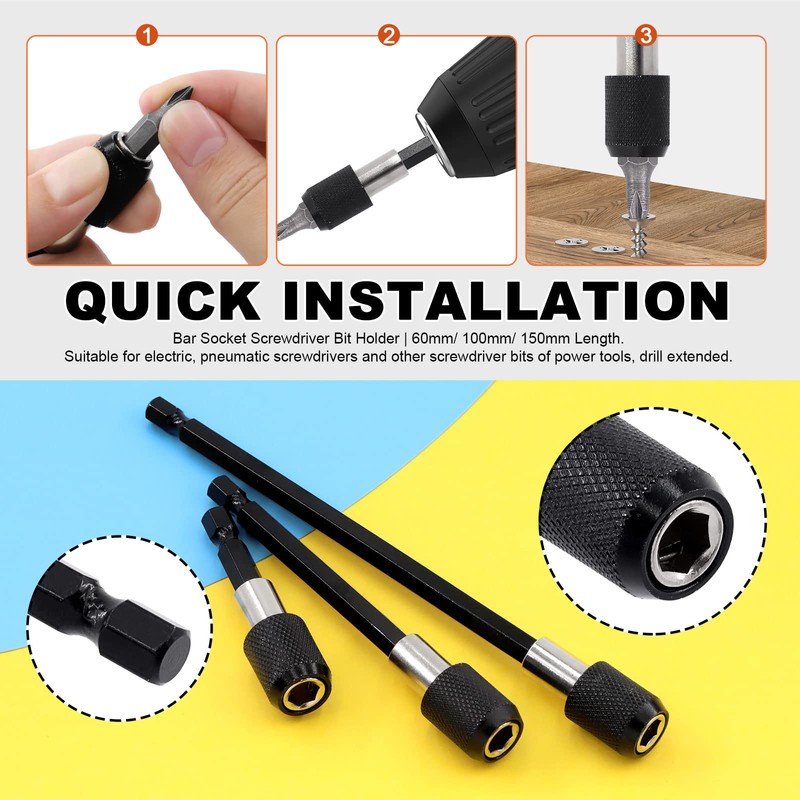 Tanstic 18Pcs Flexible Drill Bit Extension Set, Includes Bendable Drill