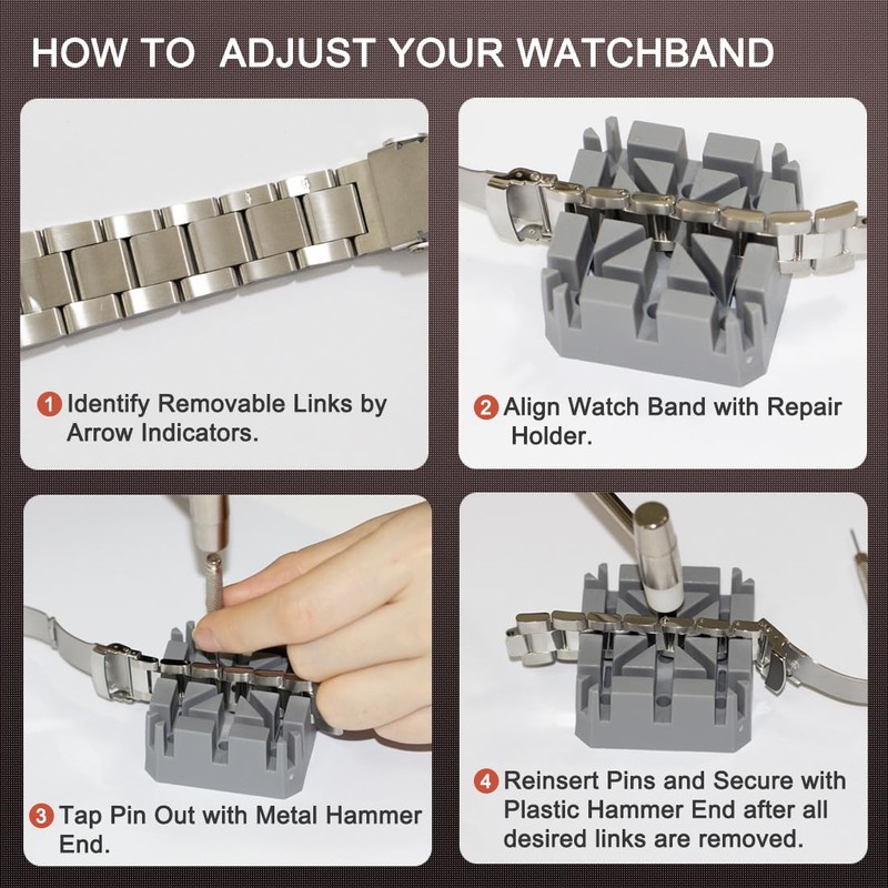 Watch Link Removal Tool Kit, Watch Band Adjustment Tool with