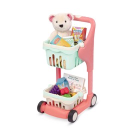 B. toys – Musical Shopping Cart – 25 Pieces of Play Food – Educational Board Book – Teddy Bear – 2+ Years – Shop & Glow Toy Cart – Plush & Book