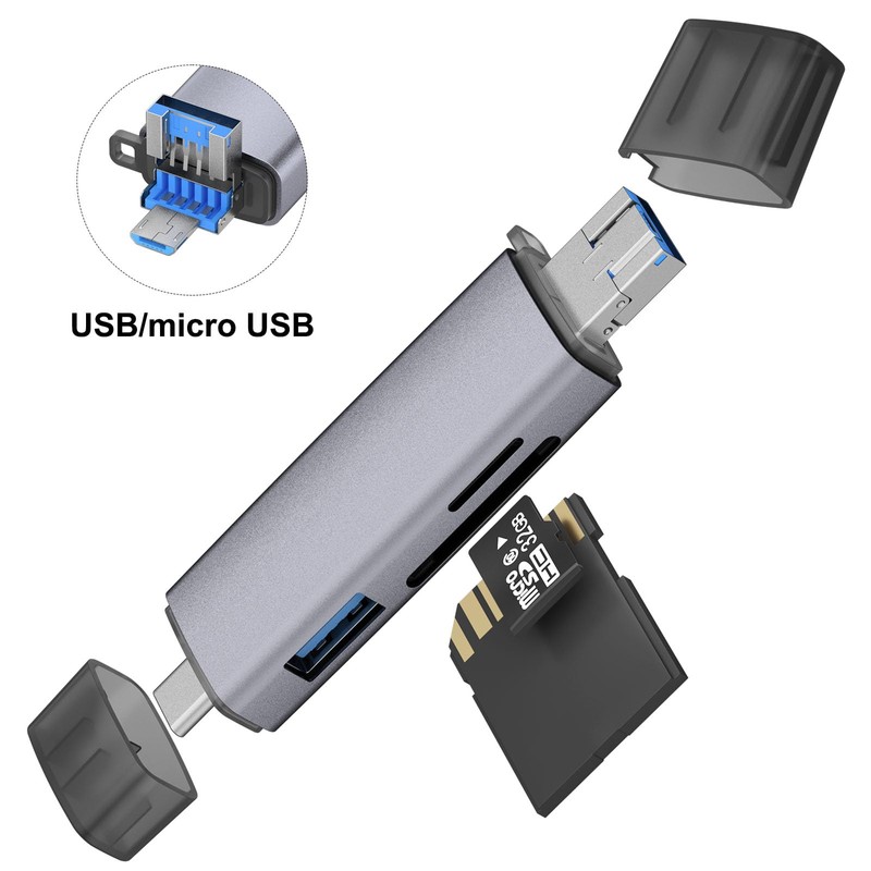 IEOVIEE Lector de Tarjetas SD/Micro SD, USB C Dual Connector