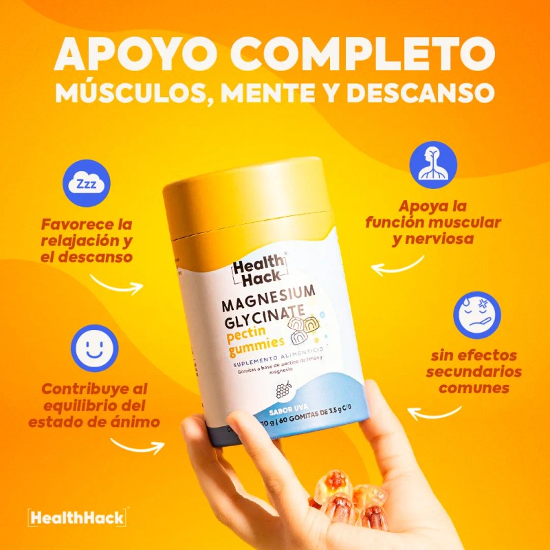 Glicinato De Magnesio En Gomitas | 60 Gummies Para 1