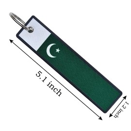 JAVD Pakistan Flag Keychain Tag with Key Ring - Keys, Cars, Motorcycles, Backpacks, Luggage and Gifts - EDC (3 Pack), Green, Medium
