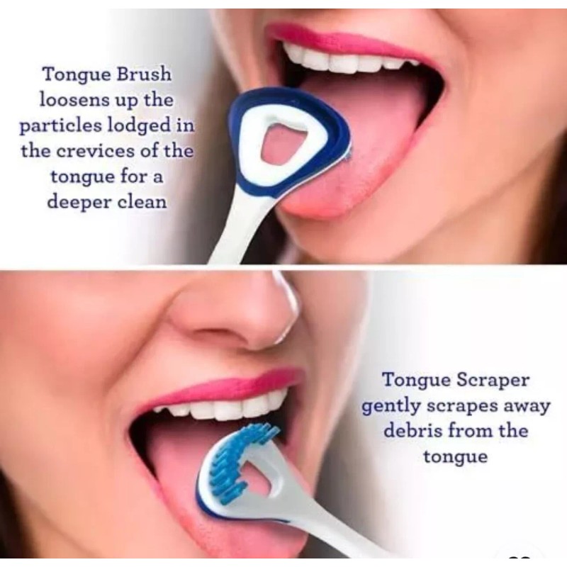 Action GuruNanda Dual Action Tongue Scraper (1 Pack), 2-in-1 Tongue