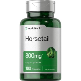 Horbäach Horsetail Capsules 800mg | 180 Count | Non-GMO, Gluten Free Herb | by Horbaach