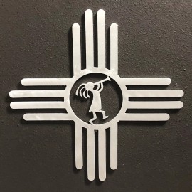Skilwerx Zia with Kokopelli 3 Metal Wall Art Skilwerx 11 x 11 Southwestern