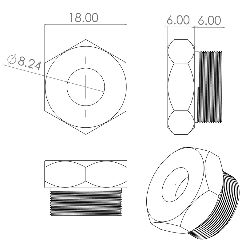 CORWIN 5/16-18 Extended Rivet Nut Gun Mandrels and Nosepiece Set,