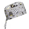 Scrub Cap Hat Unisex Animal Print Uniform Cat (Gray)