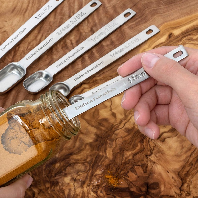 Hudson Essentials Stainless Steel Measuring Spoons Set for Dry or