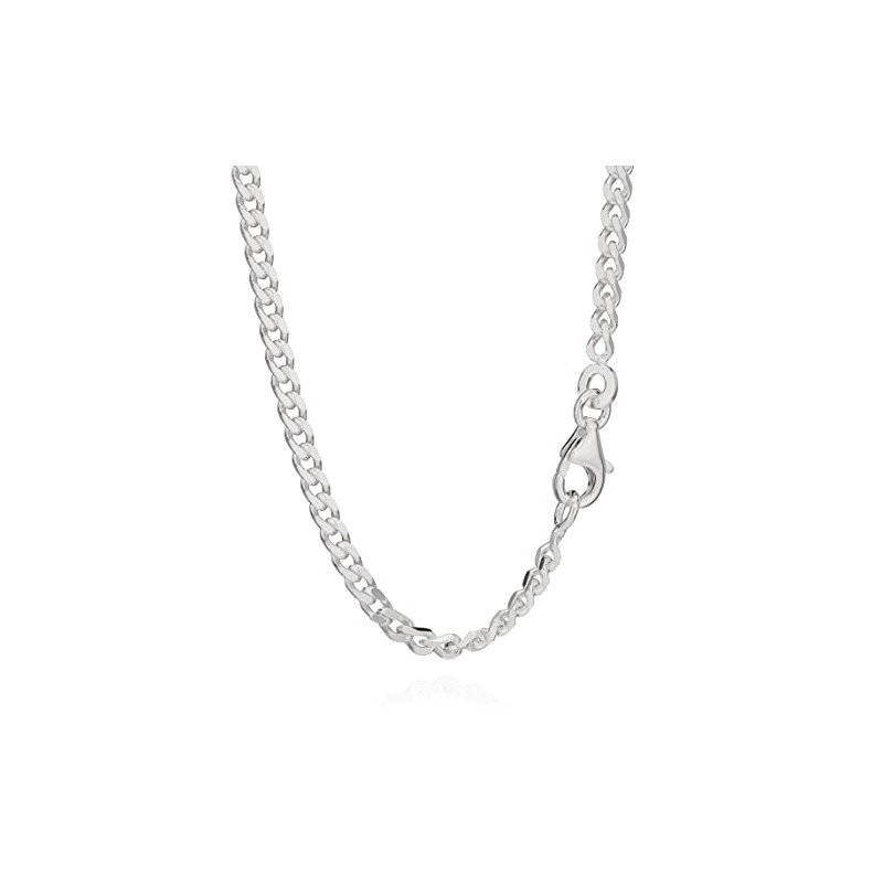 NKlaus 925 Sterling Silver Curb Chain 2.50 mm Wide, Silver