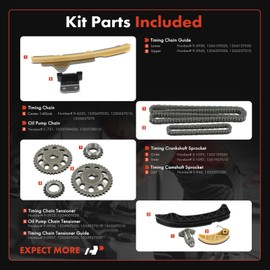 A-Premium 11PCS Engine Timing Chain Kit W/Sprocket & Tensioner & Guide Compatible with Toyota Prius 2010-2019, Prius AWD-e 2019, Prius Plug-In 2012-2015, Prius Prime, Prius V & Lexus CT200h - L4 1.8L