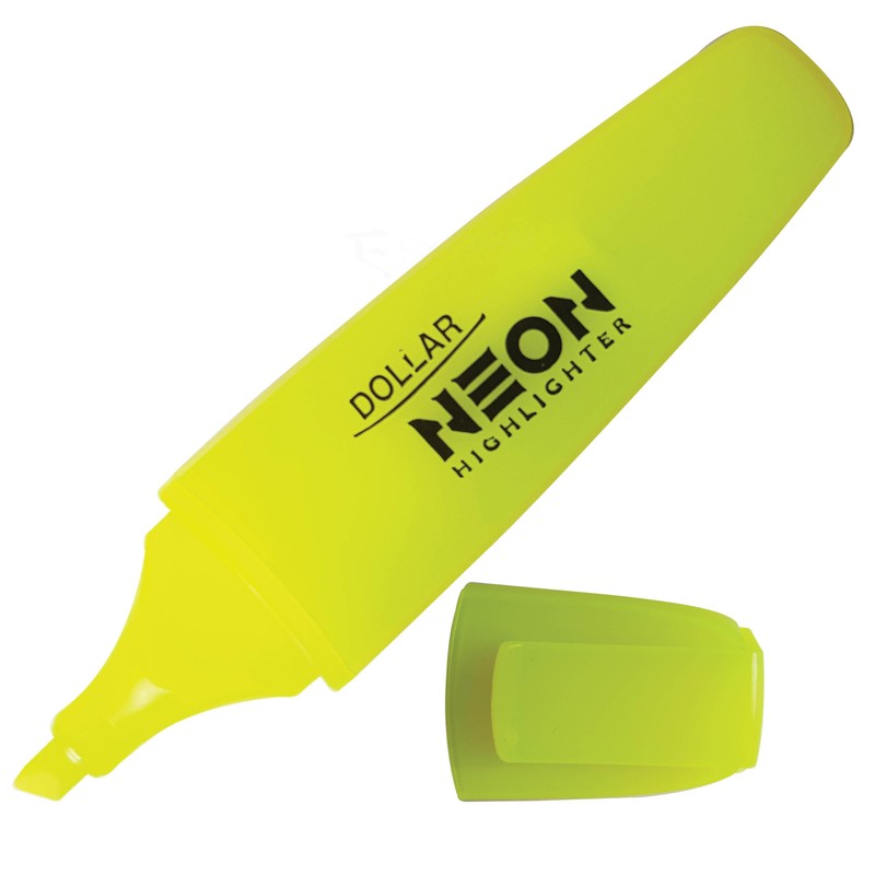 DOLLAR HL625 Neon Fluorescent Highlighter Pens, MULTICOLOUR, Pack of 6,