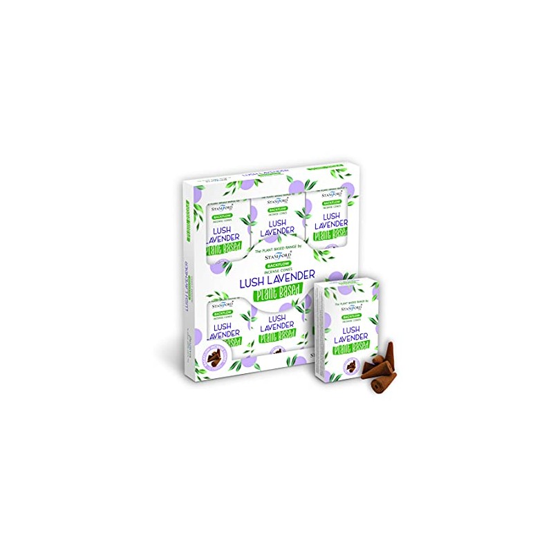 Backflow Incense Cones | Lush Lavender Plant Based | H23.2cm