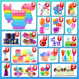 240Pcs Party Favors for Kids, Fidget Toys Pack, Stress Relief & Anxiety Autism Sensory Toys, Goodie Bag Fillers, Birthday Classroom Carnival Prizes Treasure Box Toys