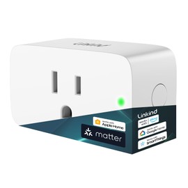 Linkind Matter Smart Plug, Work with Apple Home, Siri, Alexa, Google Home, SmartThings, Smart Outlet 15A/1800W Max, Smart Home Automation, APP Remote Control,Timer&Schedule, 2.4G Wi-Fi Only, 1 Pack