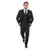 King Formal Wear Elegant Men's Black Two Button Three Piece