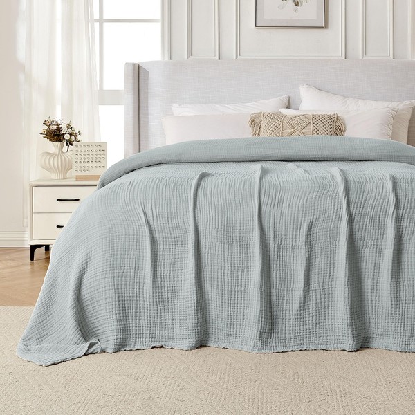 Joydeco Joydeco 100% Cotton Muslin Throw Blanket for Couch Bed
