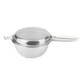Pearl Metal CooFooGoo AZ-5526 Stainless Steel Punching Handy Strainer, 6.3 inches (16 cm), Set of 2, Silver
