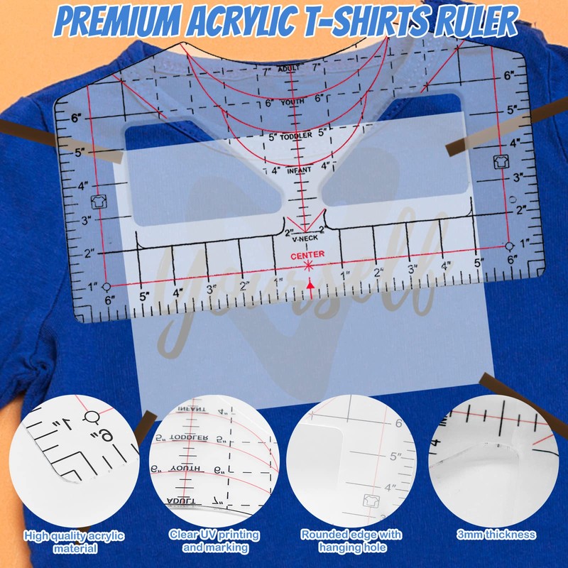 Tshirt Ruler Guide for Vinyl Alignment,T Shirt Ruler to Center