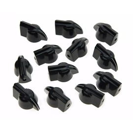 Dopro Pack of 12 Raised Vintage set screw Guitar AMP Chicken Head/Effect pointer Knob Black