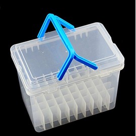 Chris.W Clear 60 Slot Plastic Carrying Marker Case Holder Storage Organizer Box for Paint Sketch Markers--Fits for Markers Pen from 15mm to 18mm Diameter