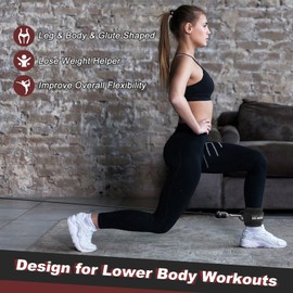 Medilax Ankle Strap for Cable Machines, Double D-Ring Kickback Ankle Cuffs for Men & Women, Adjustable Neoprene Padded Work Out Exercise Straps Attachment for Home & Gym, Black