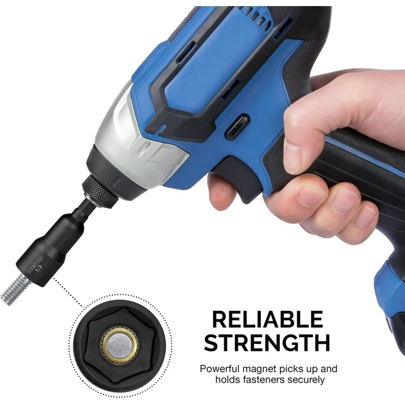 NEIKO 10250A Magnetic Hex Impact Nut Driver Set, 12-Piece Driver