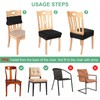 M METERXITY 4-Pack Waterproof Dining Chair Covers, Stretch Jacquard Dining
