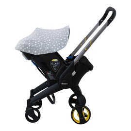 JYOKO KIDS Car Seat and Pushchair Cover Compatible with Doona 100% Cotton (White Star)