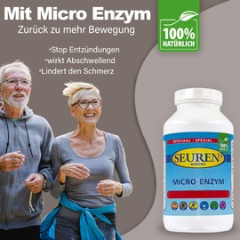 Seuren Nutrients | Micro Enzym 200 Tabletten | Magensaftresistente | Enzym-Komplex | Multi-Enzym | Glutenfrei | Laktosefrei | Zuckerfrei | (100% natürlich)