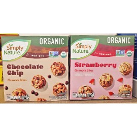 Simply Nature NON-GMO Organic Chocolate Chip Strawberry Granola Bites (2 Boxes)