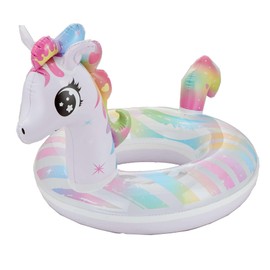 KAKOLOPT Pool Inflatables for Kids, Unicorn Swim Ring Pool Floats Swimming Pool Toys for Children, Unicorn Swim Ring for Boys Girls Summer Beach Water Party Toys Toddlers 4-8 Years (White)