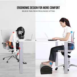 Snailax Foot Rest Under Desk at Work, Heated Under Desk Foot Stool with Double Layer Adjustable Height, Feet Warmer with Vibration Massage, Ergonomic Gaming Home Footstool for Lumbar Back Knee Pain