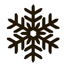 Christmas Snowflake Vinyl Sticker Decals (Pack of 2) for Car Bumper Window Laptop Tablet Phone (8" x 7.1", Black)