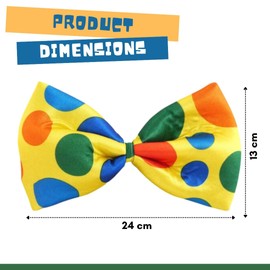 FNA FASHIONS Vibrant Jumbo Clown Bow Tie - One Size Fits Most - Perfect Accessory for Parties, Costumes & Fun Events