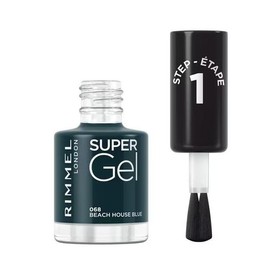 Rimmel, Super Gel Nagellack, 068 Beach House Blue, Gel-Nagellack, professionelles Ergebnis, langer Halt, trocknet wie ein normaler Nagellack, 12 ml