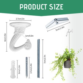 Lucxhcky 20sets Zinc Alloy Ceiling Hooks, White Swag Hook, Chandelier Hook, Hooks for Hanging Plants, Ceiling Decorations Hanging (White)