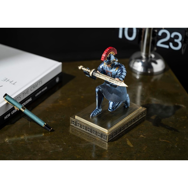 CYXStar Roman Praetorian Warrior Knight Pen Holder Desk Ornament Resin