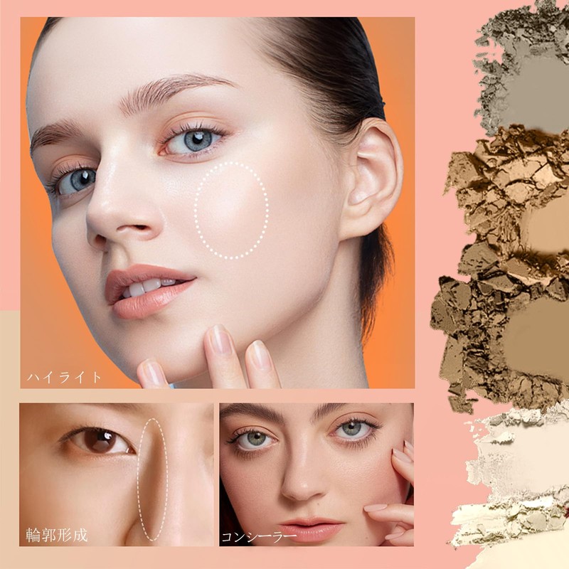 Gevlonecirly Shadow Highlights Nose Shadow 5 Colors with Matte Highlighter