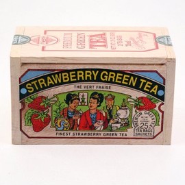 Metropolitan Tea Company Strawberry Green Tea in Decorative Wooden Box with 25 Teabags