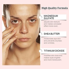 Under Eye Brightener - Eye Concealers Instant-Anti Aging Eraser - Natural Pink Eye Primer Brightener Concealer for Dark Circles - Removes Blemishes Highlighter and Foundation in One, Korean Makeup