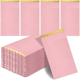 100 pack Pink Cocktail Napkins with Gold Foil Accents Scalloped Edges 4 x 8 inch Beverage Disposable Napkin Party Decoration Wedding Bridal and Baby Shower Dinner Lunch Supplies (Pink Mix)