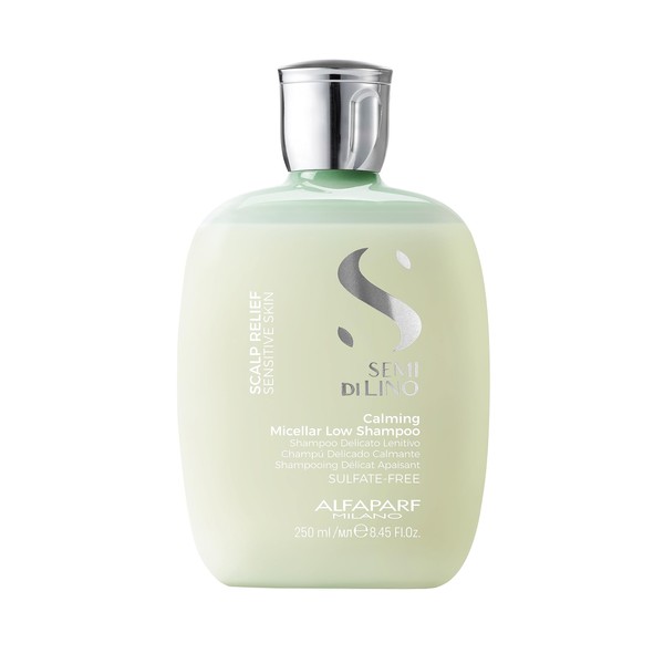 Alfaparf Milano Semi Di Lino Scalp Relief Low Shampoo for Sensitive Skin - Sulfate Free Shampoo - Soothes, Brings Comfort and Hydrates - Itch Relief - Professional Salon Quality - 8.45 Fl Oz