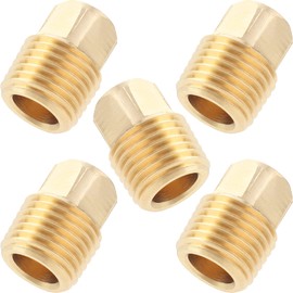 LTWFITTING Brass Fitting Pipe Square Head Plug 1/4 Male Male G (PF) Fitting Fitting (Pack of 5)