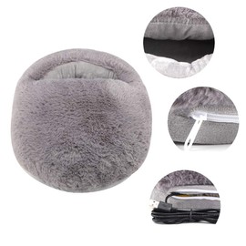 Heating Pad for Feet, Heating Pad for Boots, 38 × 28 × 12 cm USB Foot Warmer, Electric Heating Foot Warmer Made of Plush Keeps Feet Warm for Men and Women (Grey)