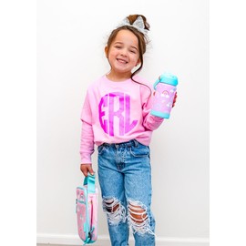 Choco Mocha Rainbow - Botella de agua aislada para niños, botella de agua para niños pequeños, acero inoxidable para preescolar, con pajita, sin BPA, a prueba de fugas, 12 onzas, rosa y verde