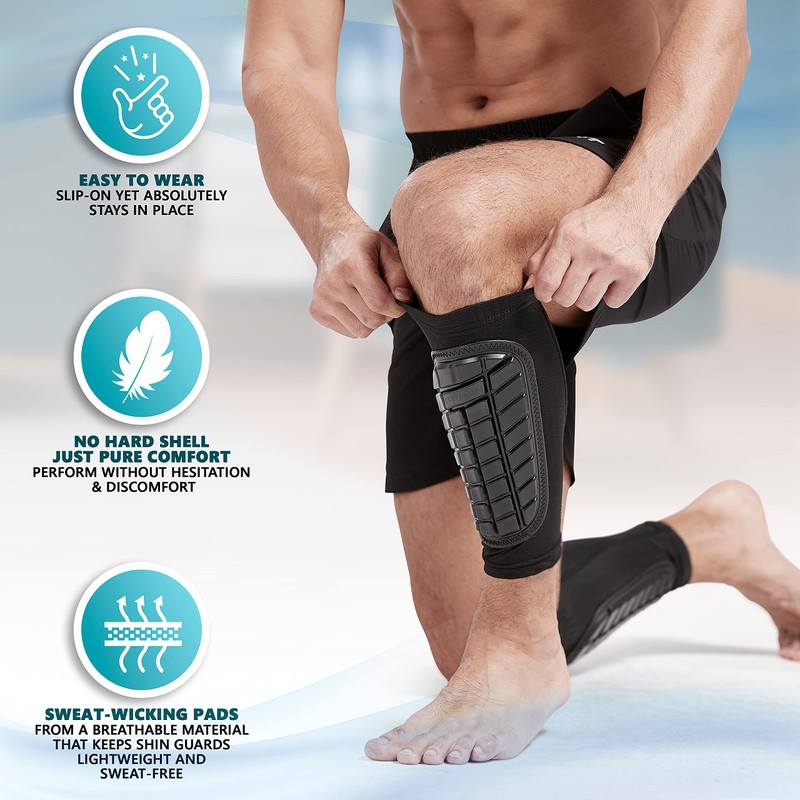 Bodyprox Soccer Shin Guards Sleeves for Men, Women and Youth